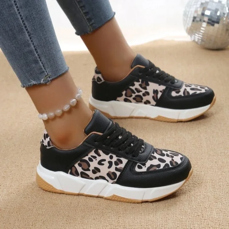 Women's Sneakers 2024 Autumn New Lady Casual Shoes Trendy Leopard Print Fashion Comfortabl Jogging Casual Tennis Shoes for Women