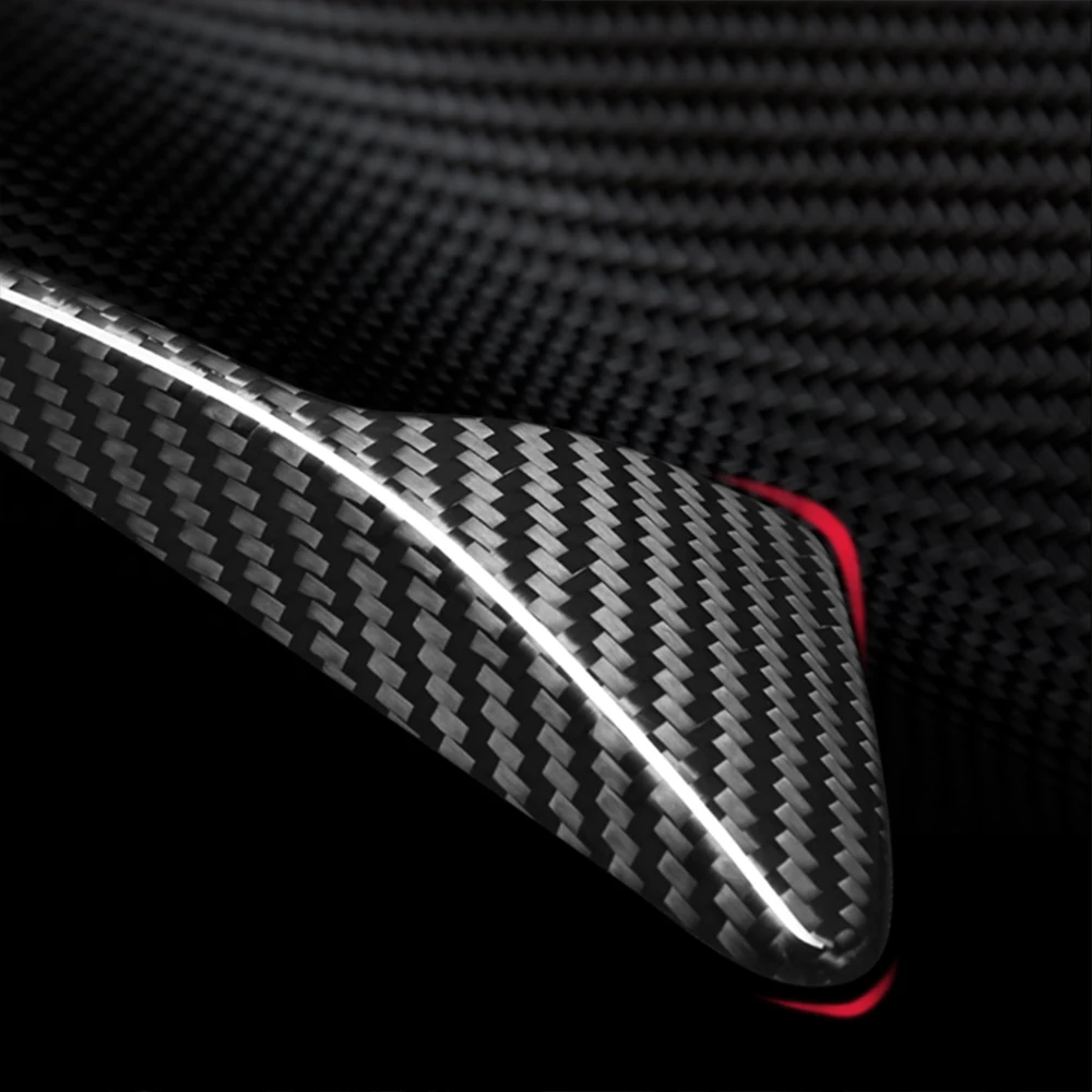 A Pair Car Side Fender Emblem Sticker For Tesla Model 3 / X / S Carbon Fiber Wing Right & Left Badge Label Styling Accessories