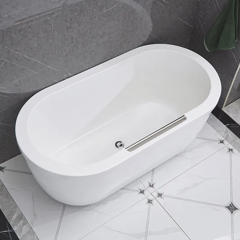For Double-Layer Insulated Acrylic Bathtub, Small Size with Handrails for Home & Guesthouse