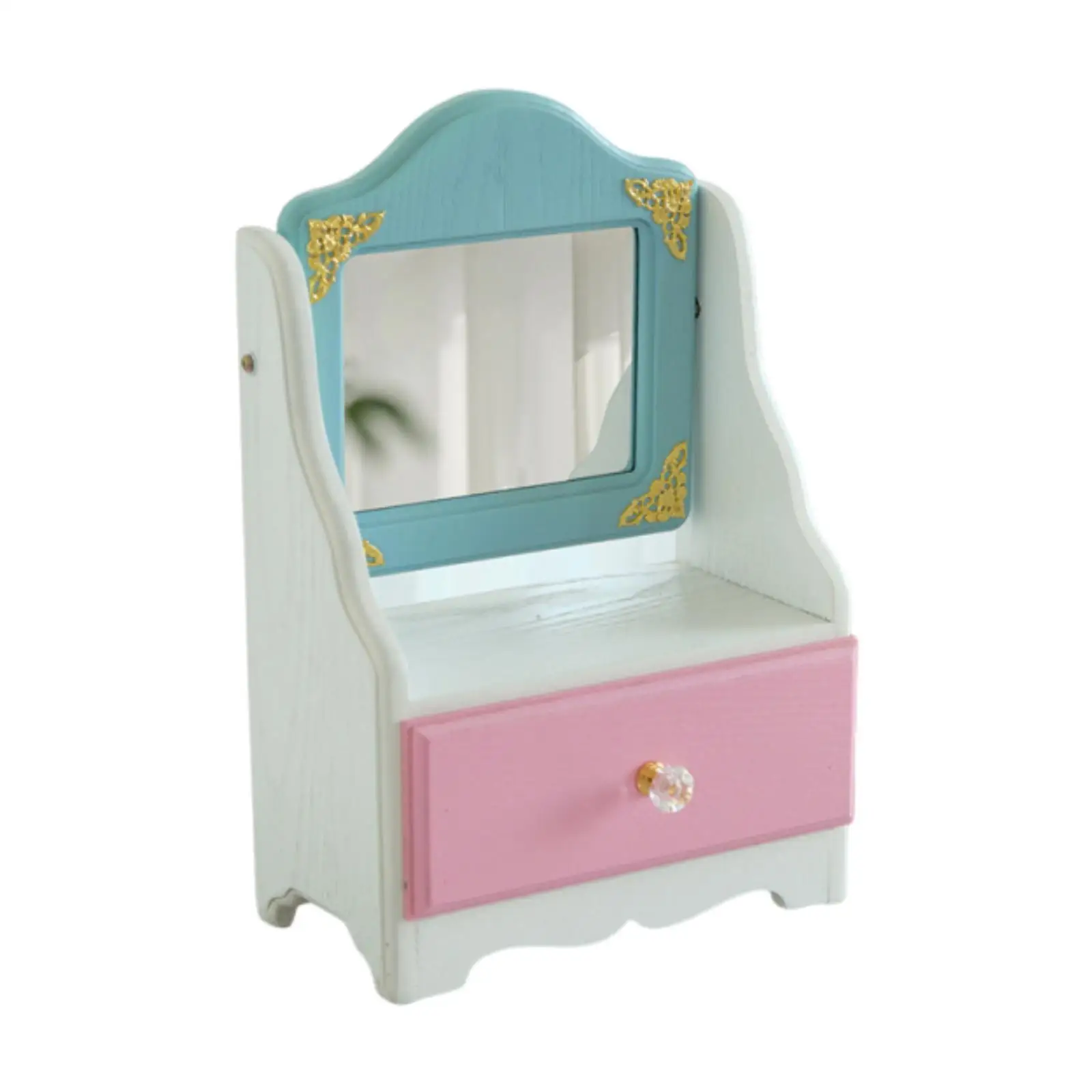 

Desktop Makeup Mirror with Drawer Tabletop Mirror Elegant 8.66x4.72x13.19inch Decoration Makeup Case for Skincare Living Room