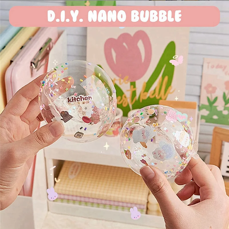 Color Nano Tape Bubble Kit for Kids Magic Sticky Ball DIY Elastic Nano Tape Toys Double Sided Bubblable Tapes