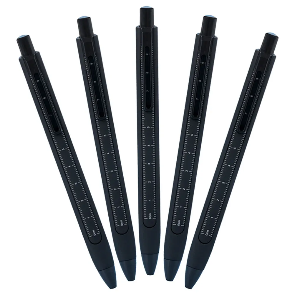 

5pcs Gel Smooth Writing Ruler Design Portable Signature Pens For Student Office Exam Use Writing Pens Stationery Supplies