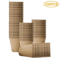 Round Biodegradable Seedling Pots Paper Pulp Flowerpot Garden Balcony Succulent Plant Cultivation Tray Nursery Cup