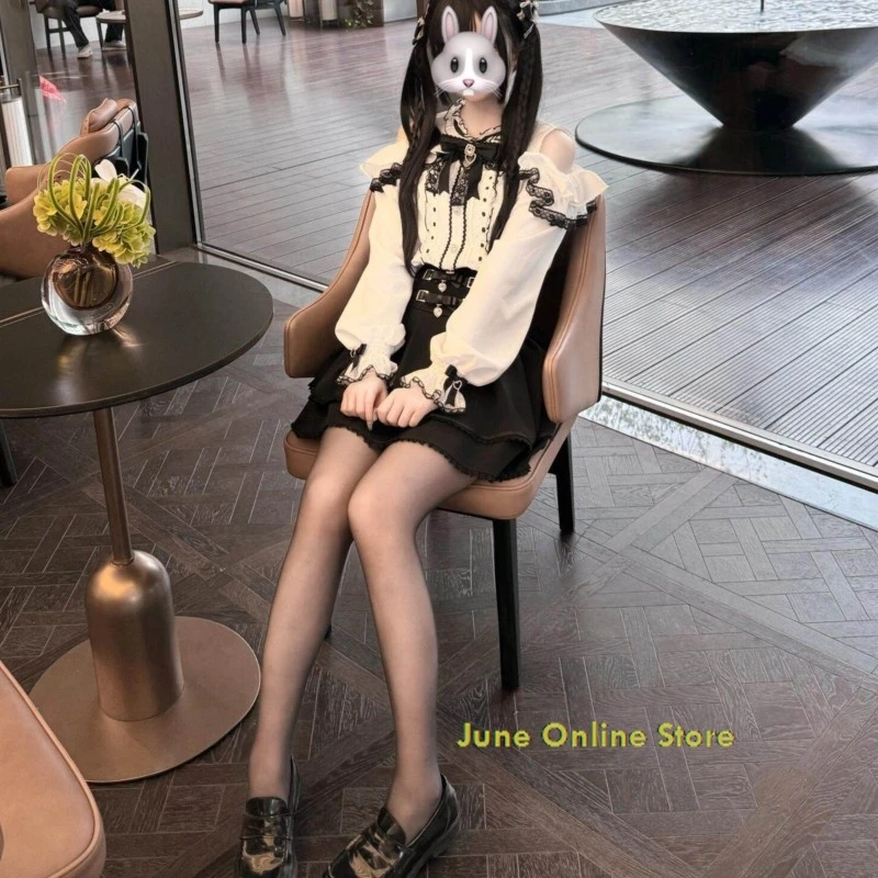 

Карнавальный костюм в стиле Рууджита: кружевная блузка и юбка в стиле Джирай Кей, наряды Лолита для женщин, платье на Хэллоуин, милый образ для взрослых женщин