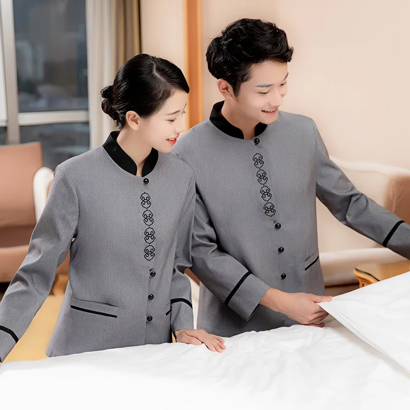 Schoonmaken Werkuniform voor Vrouwen Eigendom Hotelkamer Schoner Tante GuesthousePABreathable Ober Lange Mouw Herfst Winter Outfi