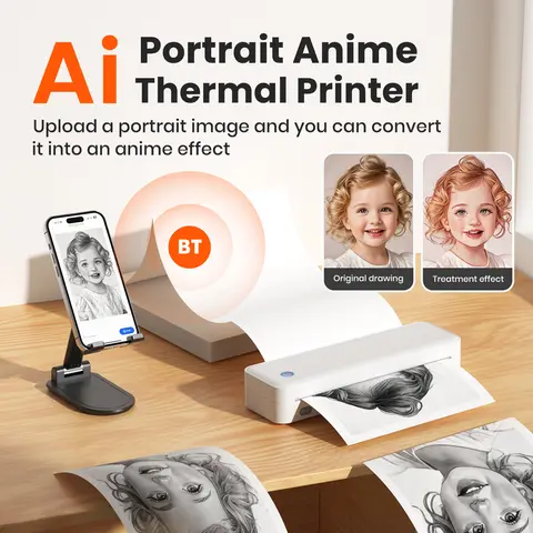 D82 Thermal Printer  USB Portable Photo Printer 203dpi for Images Exam Paper W/ Adjustable 56mm/77mm/107mm/210mm/216mm Printing