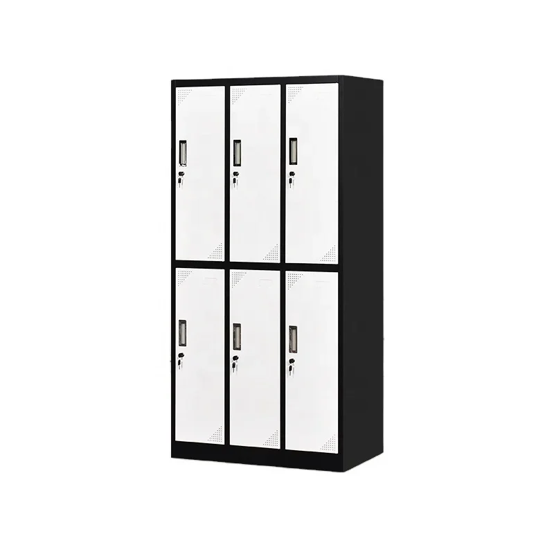 multi-scenario multi-functional simple sturdy 6 door locker cabinet staff and worker clothes metal locker