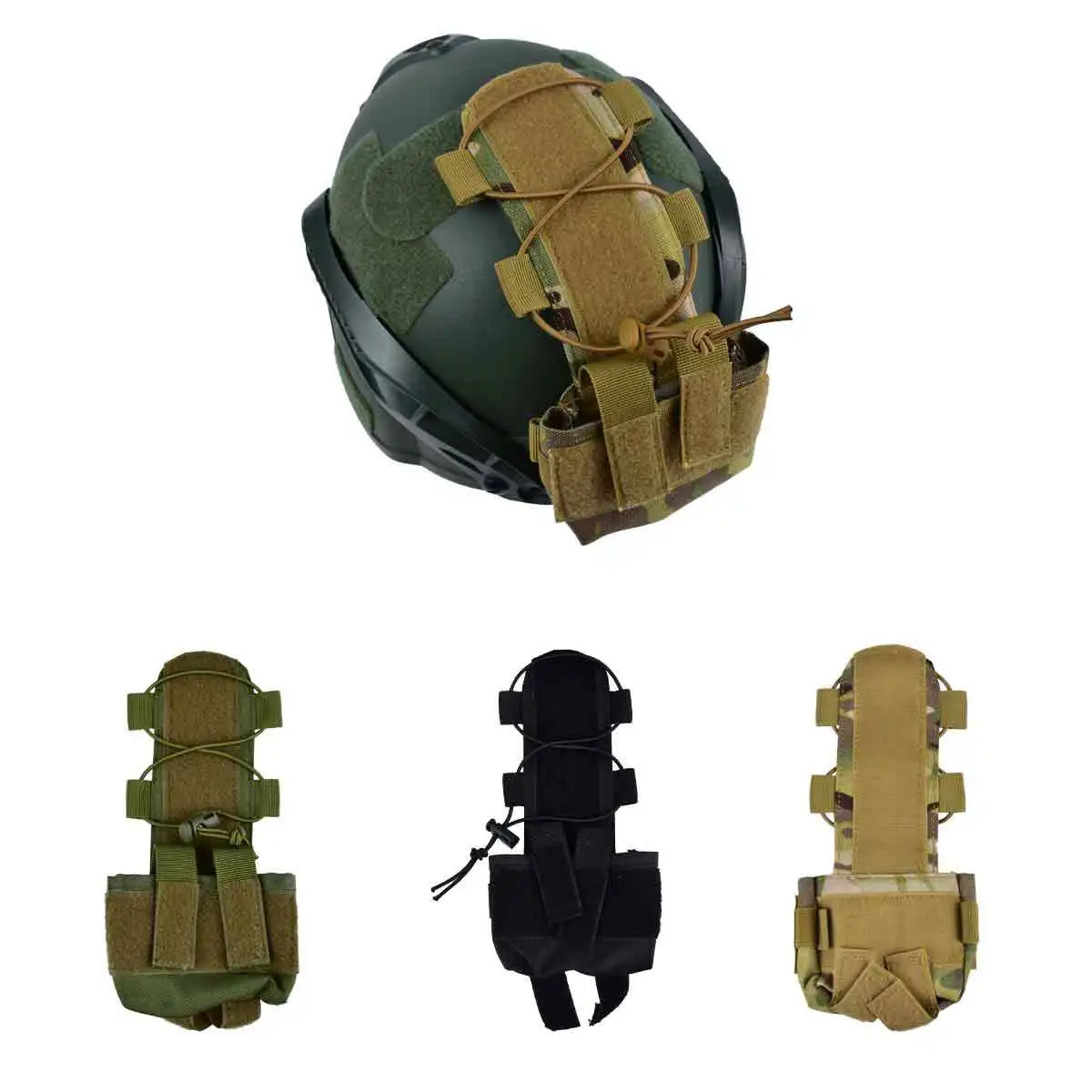 Tactical Helmet Battery Pouch Counterweight Pouch K1 Helmet Battery Pack Balance Weight Bag with Hook&Loop for Tactical Helmet