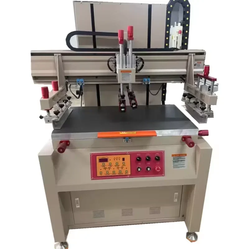 For screen printer flat printing single color machine easy to print on bags,paper and t-shirt vertical screen printing machine