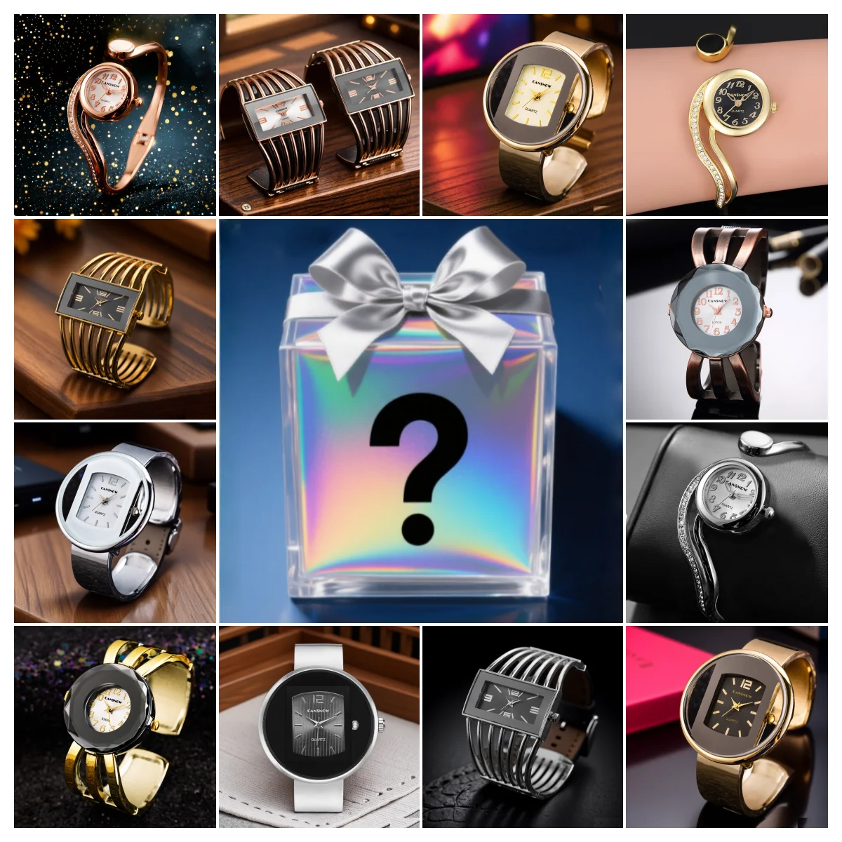 2025 ساعة جديدة صندوق أعمى ساعة يد نسائية فاخرة صندوق عطلة هدايا ، ساعة مفاجأة عشوائية صندوق غامض للعائلة والأصدقاء والأحباء