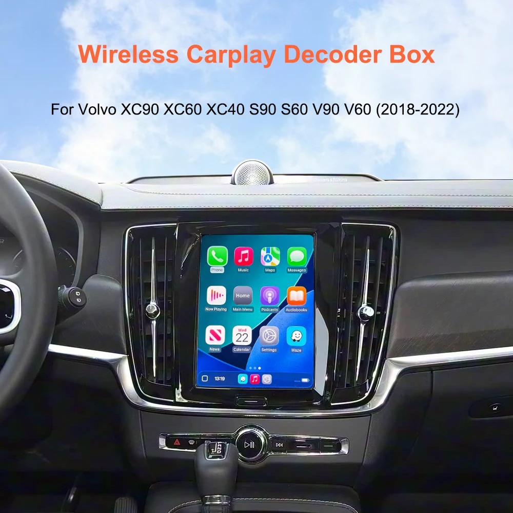 Bonroad Wireless CarPlay Android Auto Nachrüstkit-Modul für Volvo V60 V90 S60 XC40 XC60 XC90 S60 S90 2018-2022 Airplay Mirror – Detail 1