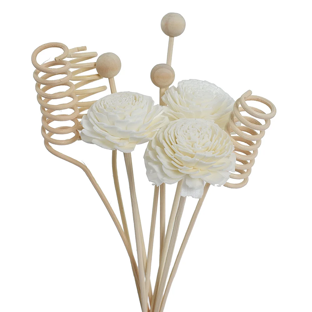 DIY 6PCS/8PCS/9PCS Artificial Flower Rattan Reed Fragrance Aroma Diffuser Refill Stick Floral