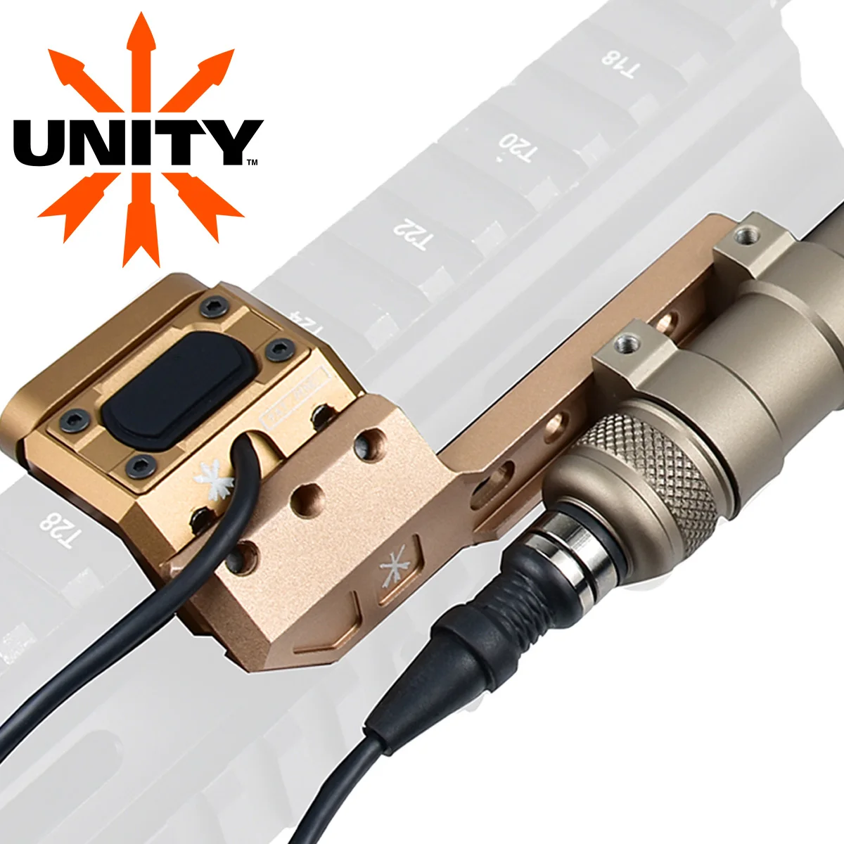 UNITY Tactical 20MM Rail Offset Mount With Pressure Switch Surefire M300 M600 Tactical AR15 Rifle Gun Scout Flashlight view 6