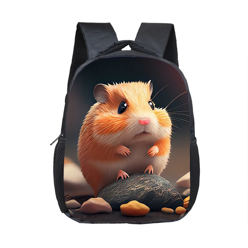 Ransel gambar kartun Hamster/hewan peliharaan Marmot untuk anak usia 3-6 tahun tas sekolah anak-anak tas buku balita bayi taman kanak-kanak anak laki-laki perempuan