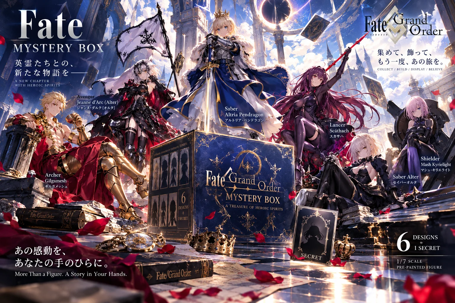 Caja Sorpresa de Fate Grand Order, Muñeca de Espíritu Heroico Aleatoria, Exquisito Modelo de Juguete para Adolescentes y Entusiastas de FGO