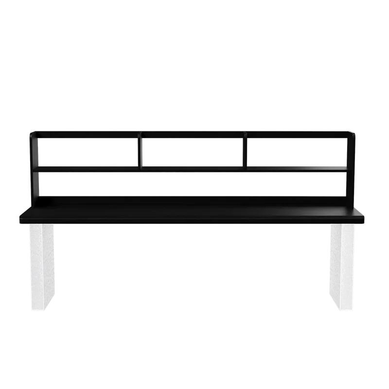 Solid wood suspended acrylic desk bookshelf integrated sofa back double computer living room modern and simple