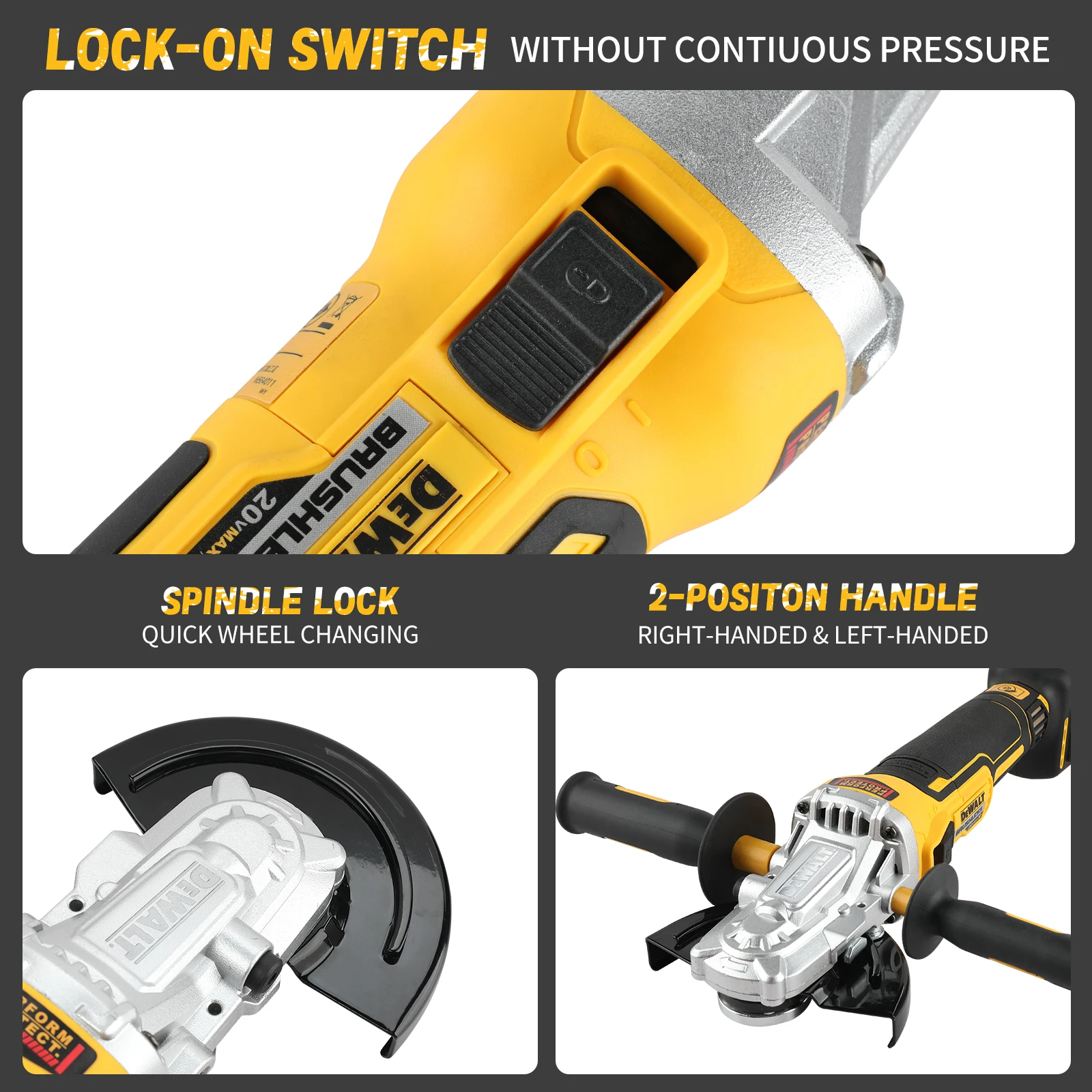dewalt-405fn-18v-portable-handheld-cutting-tool-brushless-cordless-angle-grinder-for-construction-operations（bare-unit）