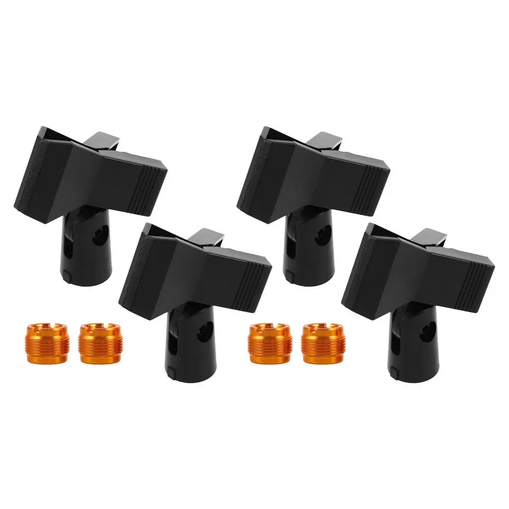 

4Sets U-Shaped Spring-Loaded Microphone Clip Holder for Stand Desktop Wireless Mic Clamp Universal Metal Thread Adapter Stable