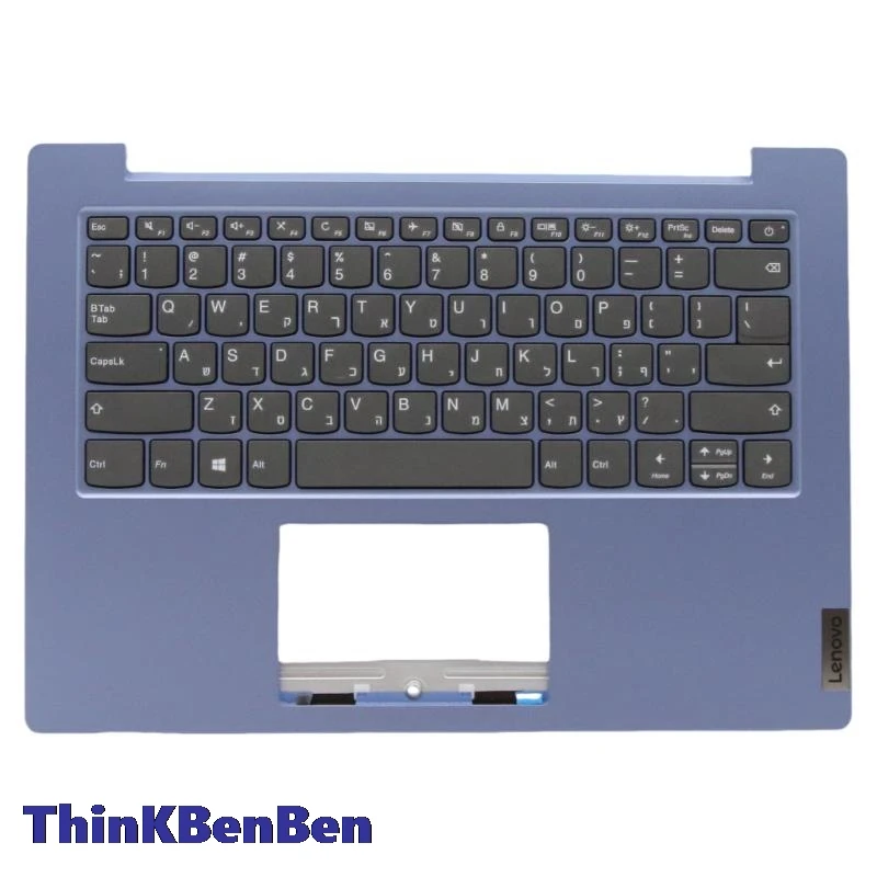 HB Hebrew (IL Israel) Ice Blue Keyboard Upper Case Palmrest Shell Cover For Lenovo Ideapad Slim 1 14 14AST 05 5CB0W43952