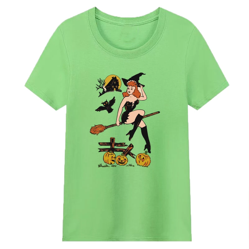 Season of The Witch Women T Shirt Cotton Loose Halloween Tshirt Pumpkin Graphic Tee Thanksgiving Festival Clothes Unisex Tops