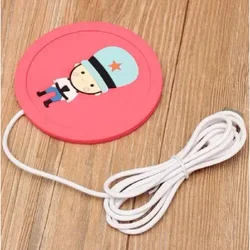 Cartoon creative heating heated warmer silicone pvc electric Insulation usb coaster