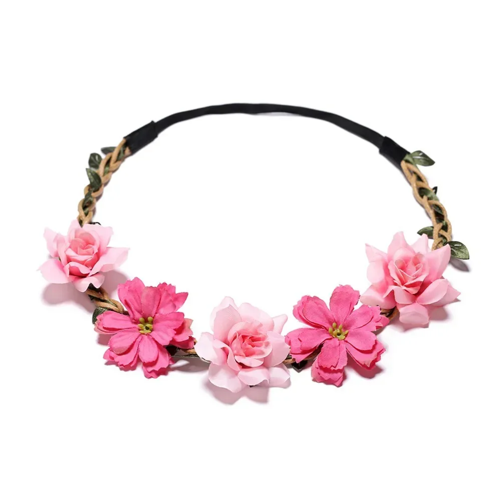 Fashion Women Floral Garlands Headband Bride Wedding Hair Accessories Headbands Flower Crown Girl Headdress Girls Hair Bands