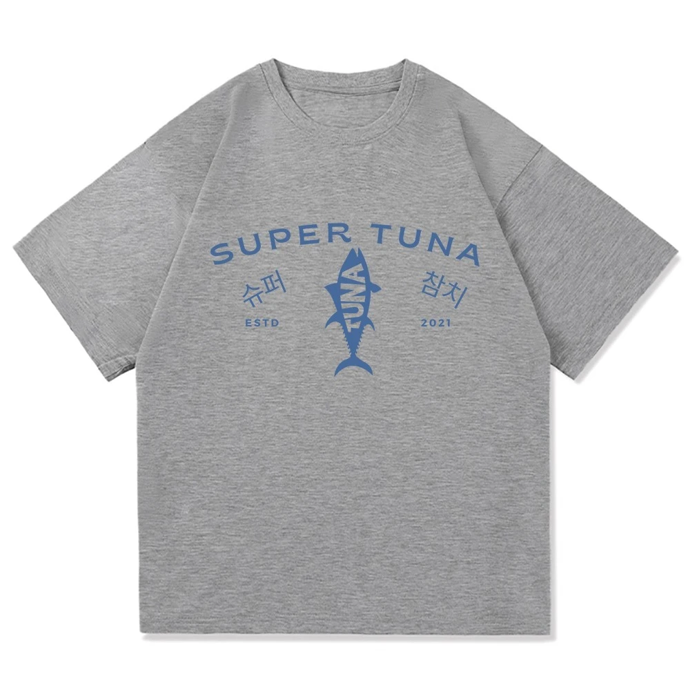 تي شيرت صيفي Jin Super Tuna لعام 2025، ملابس عصرية كاواي ريترو، بلوزة هاراجوكو عالية الجودة، سترة مبطنة بالقطن، تي شيرت هدية