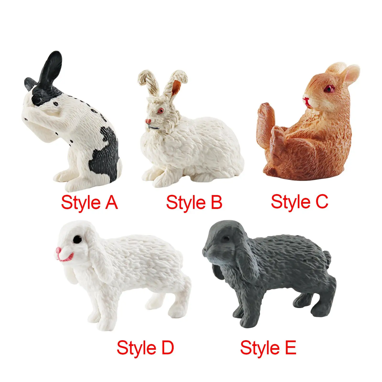 Rabbit Toy Figurines Wildlife Animal Statue for Party Gifts Educational Toys