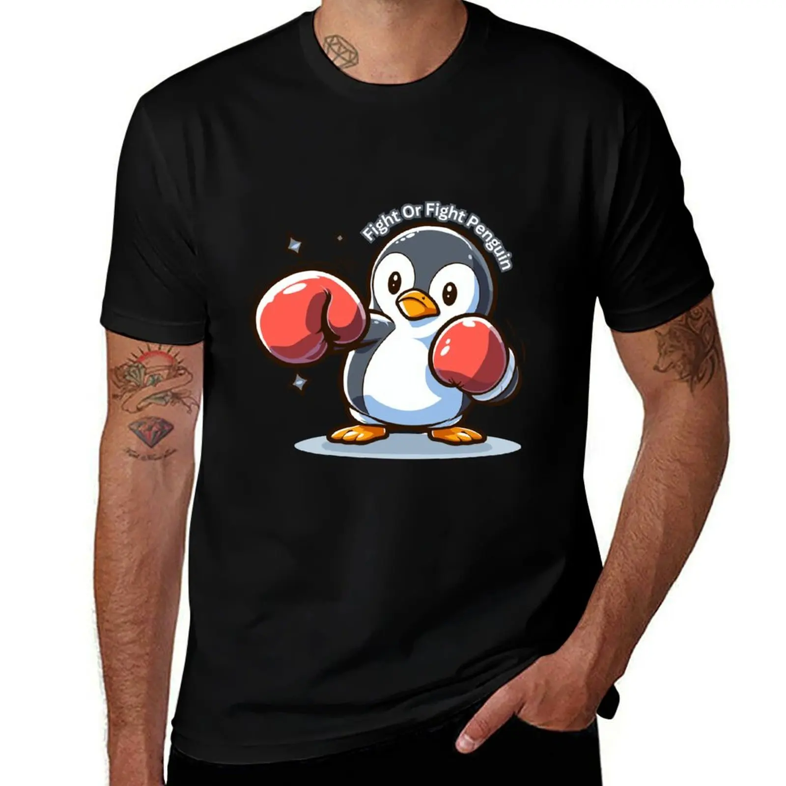 

Футболка Fight Or Fight Penguin, незаменимая футболка, мужские футболки для мужчин, повседневная футболка
