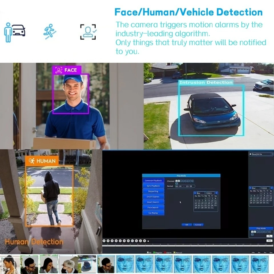 AI Human face Detection Recognition 48V POE NVR 8CH 4K 8M 5/4/3/2MP Audio Surveillance Security Video Recorder For POE IP Camera