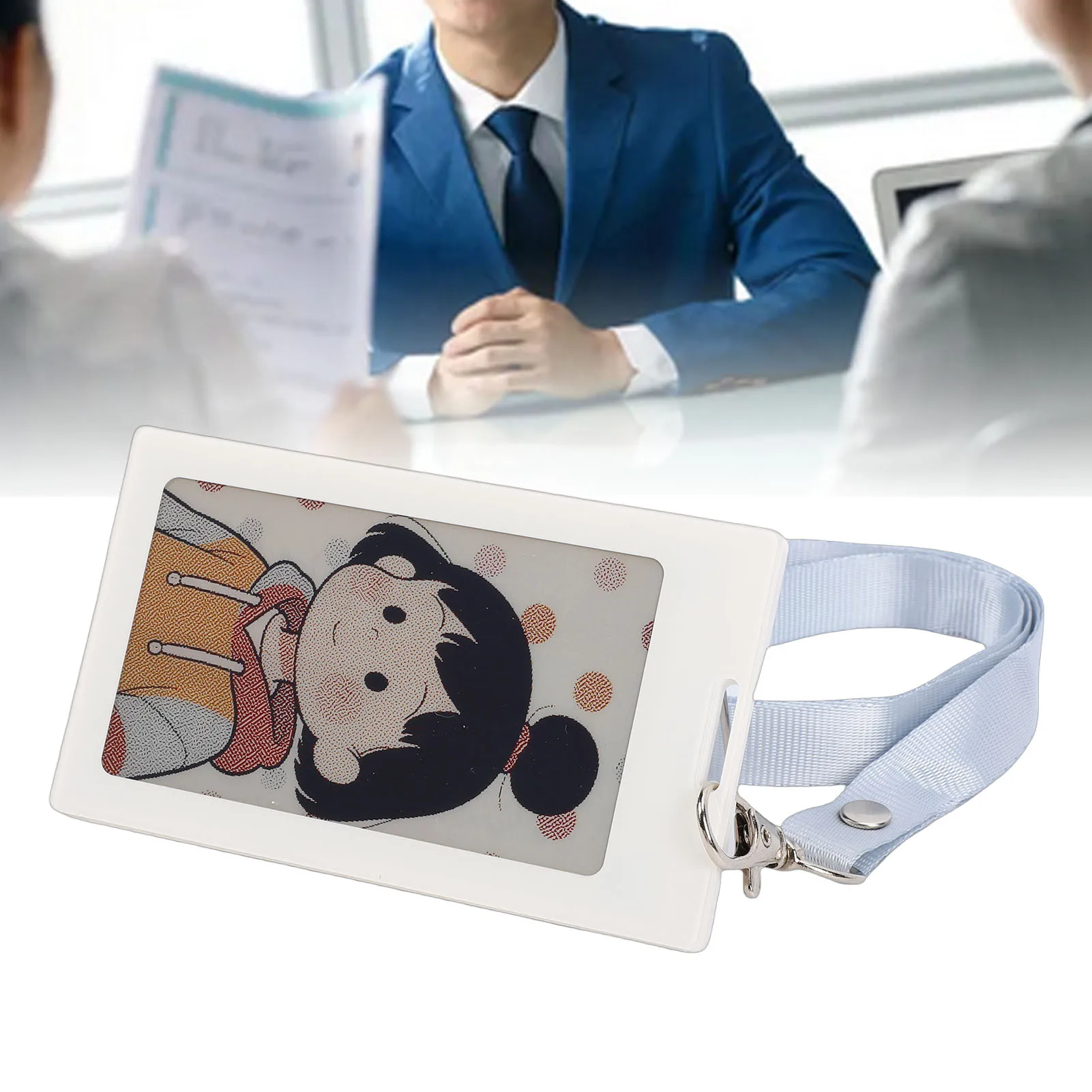 Smart Badge Fit for IOS Phone APP 3.7in Passive Electronic Ink Screen Nameplate ID Holder with NFC for Employee Student