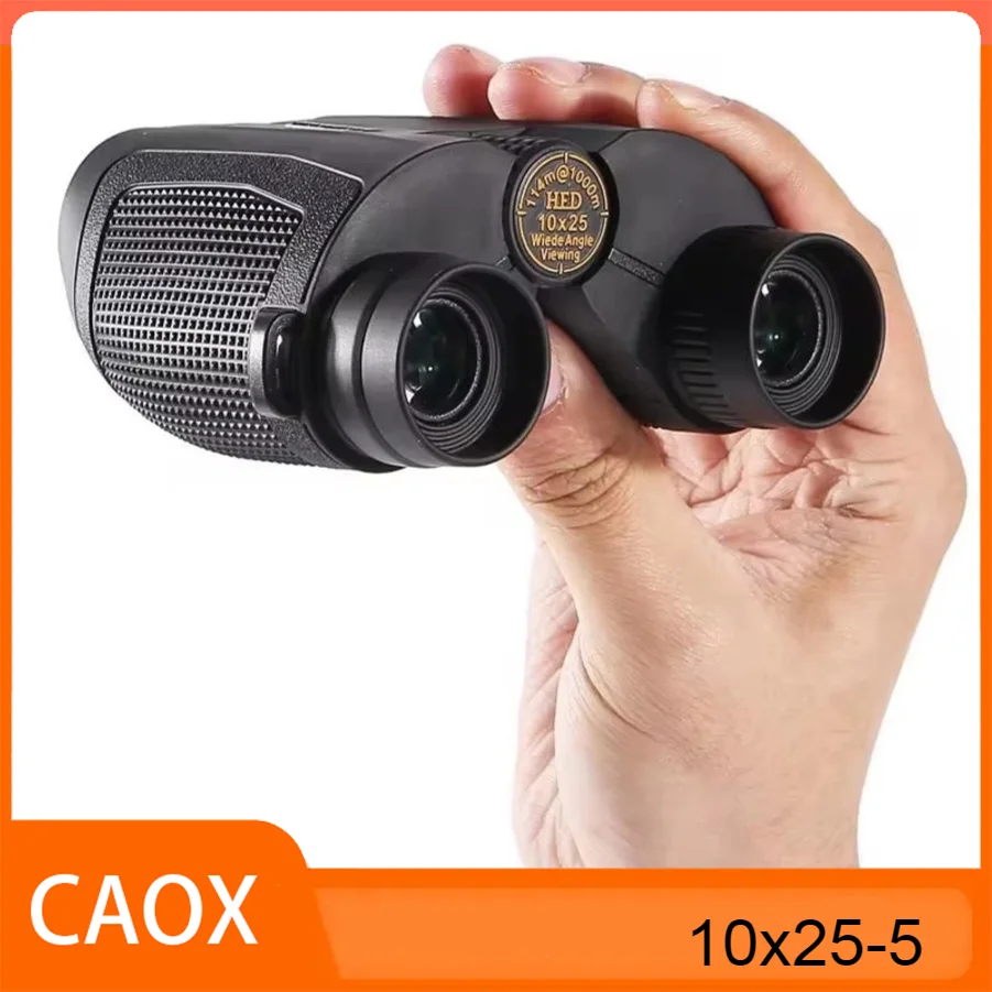 10X25 Binoculars High Power Telescope ED Wide Vision Folding Compact Bak4 Optical Lens Outdoor Tourism Camping Hunting