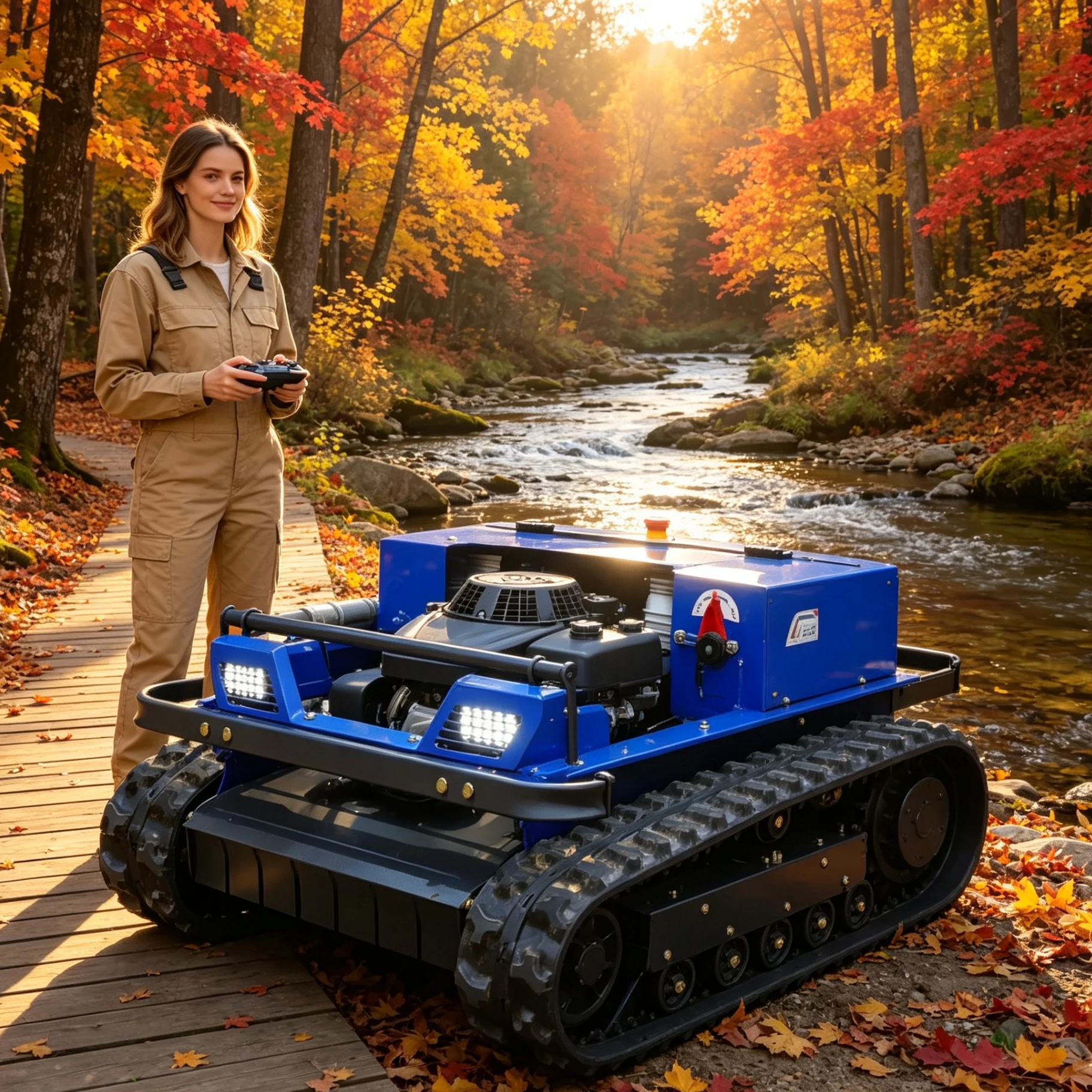 Customized Hilly Farmland Lawn Mowing Robot, Equipped With Display Screen, Adjustable Mowing Height For Sloped Ground