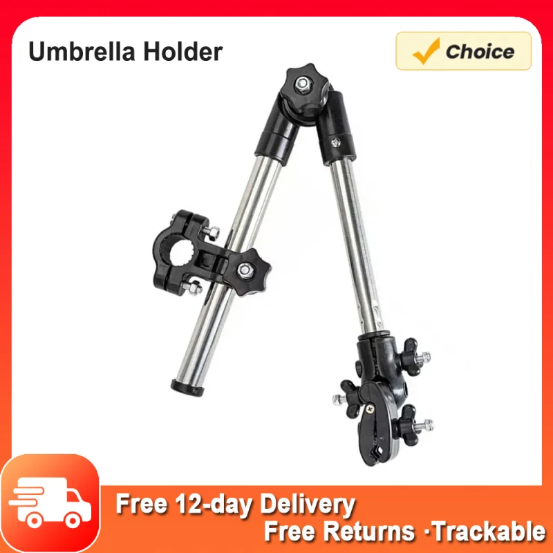 

Umbrella Holder Adjustable Umbrella Clamp for for Stroller Electric Vehicle Bicycles Skateboards Eheelchairs Adjustable angle