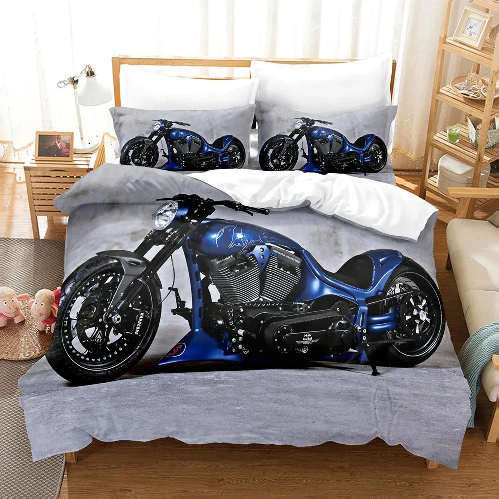 

3D Motorcycle Bedding Sets Duvet Cover Set With Pillowcase Twin Full Queen King Bedclothes Bed Linen