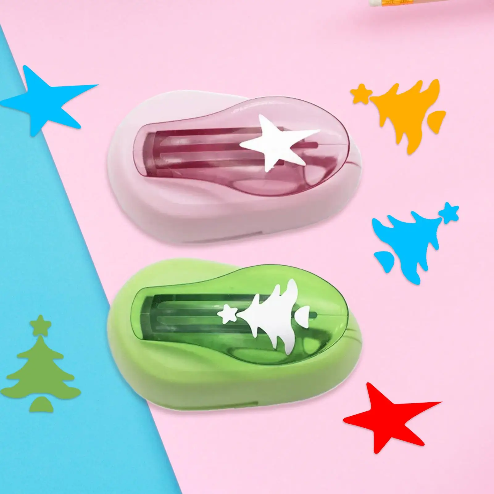 Manual Paper Punch Christmas Stamp Hole Punch Xmas Tree And Star Shaped Stamp Puncher Binder Scrapbook Stamps Hole Cutter