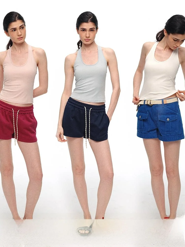 

Женский летний жилет Slim Fit без рукавов с цветными вставками, с подкладкой на груди, повседневный, с U-образным вырезом, прямым подолом, для ежедневной носки