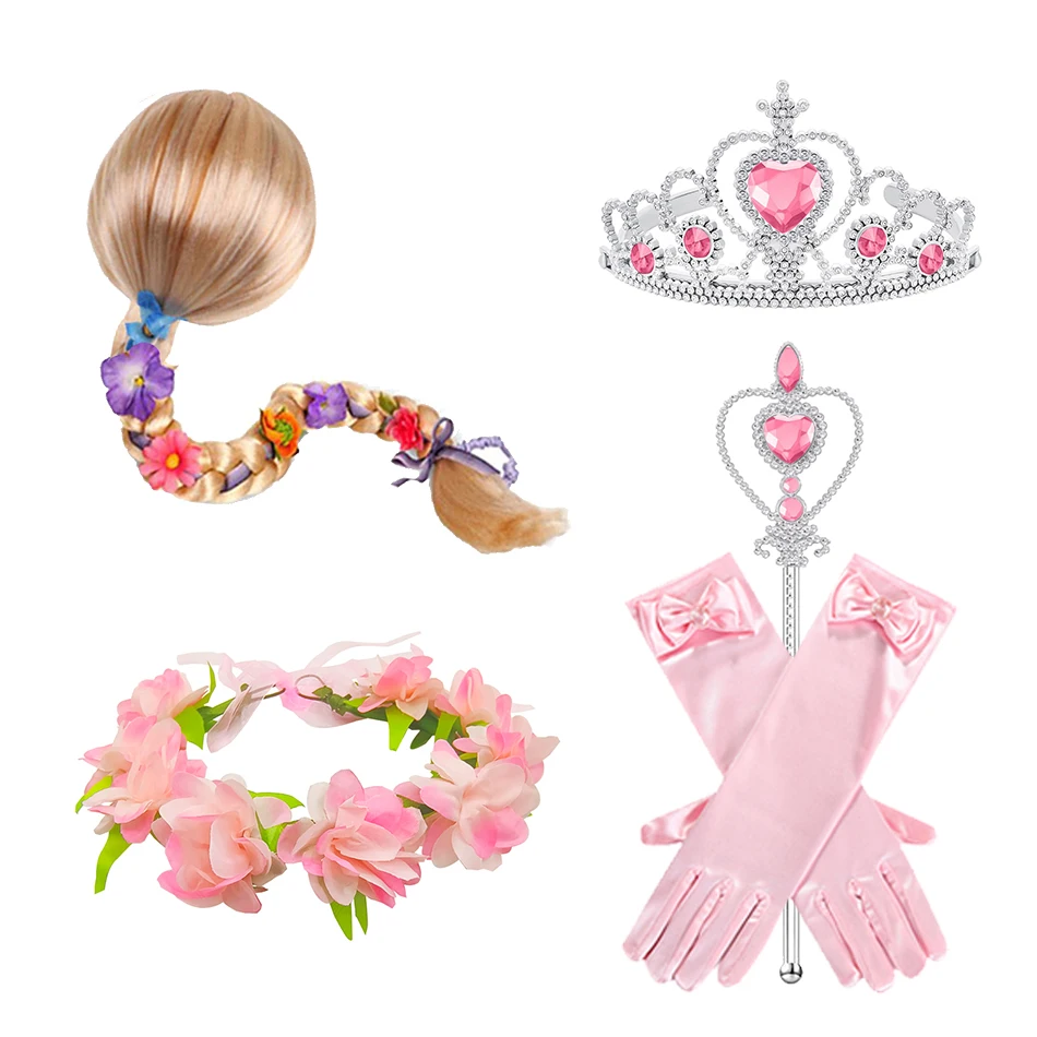 Robe de princesse rose Raiponce pour filles, costume de cosplay, robe élégante pour enfants, carnava