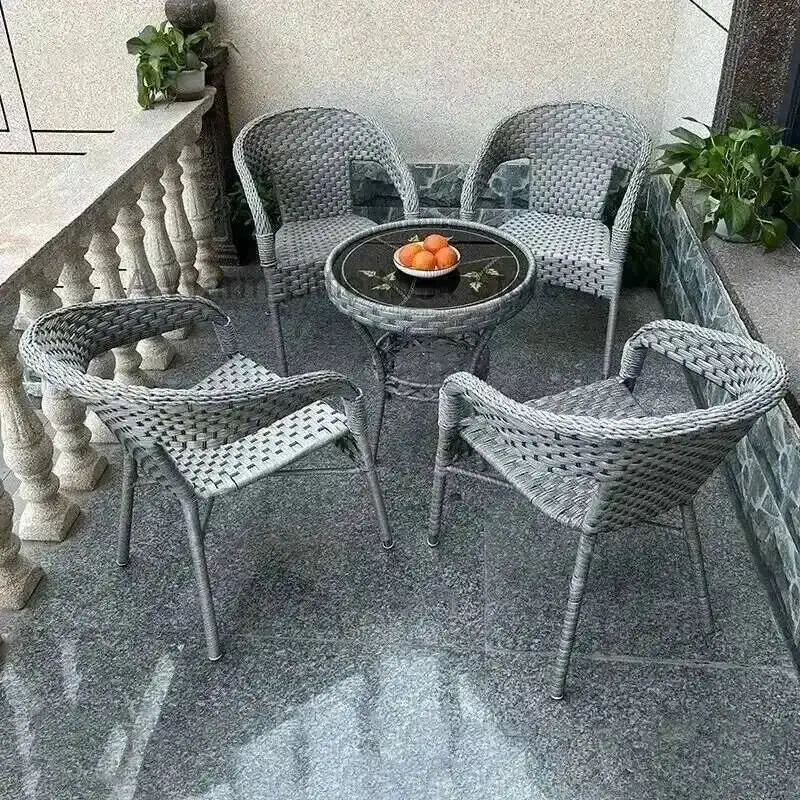 

Sets Furniture Outdoor Balcony Garden Tea Table and Chair PE Rattan Chair Three-piece Set Courtyard Leisure Outdoor Furniture C