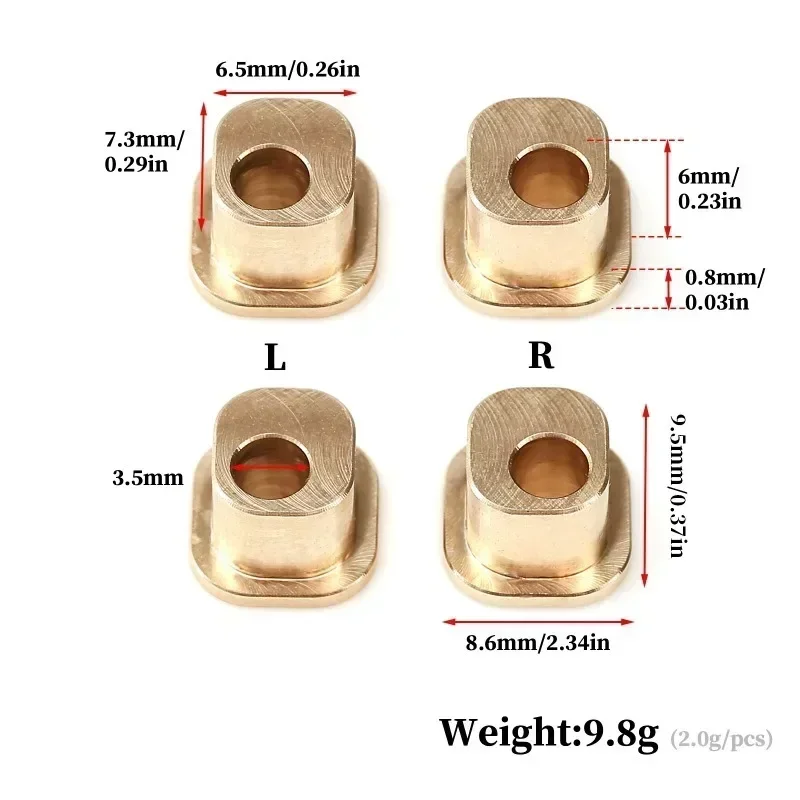 

4pcs Brass Rear Hub Carrier Counterweight Balance Weight TO-271-MP10 for Kyosho MP9 MP10 1/8 RC Car Upgrade Parts Accessories