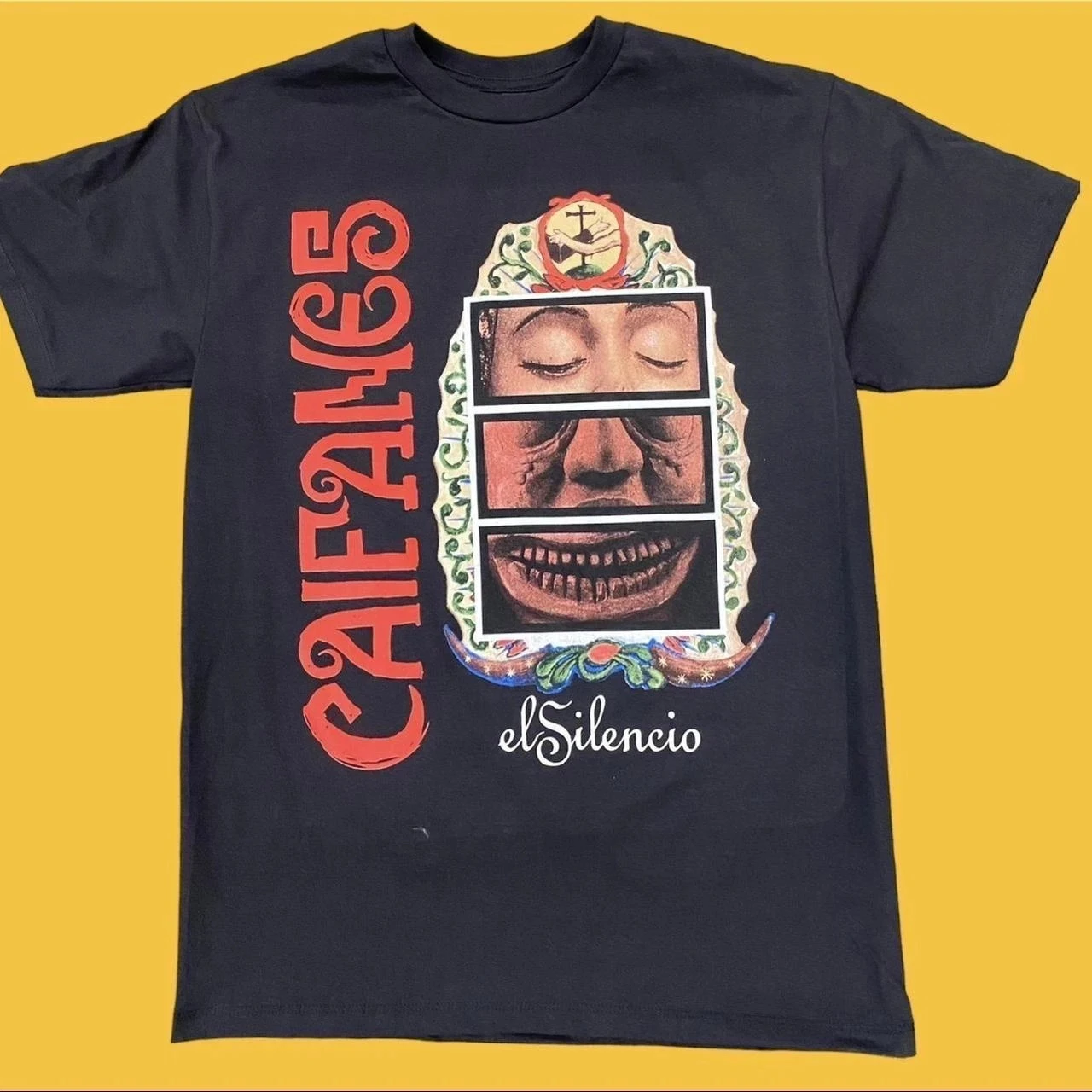 Camiseta Caifanes El Silencio Basic negra de manga corta unisex, camiseta vintage reimpresa, camiseta para hombre
