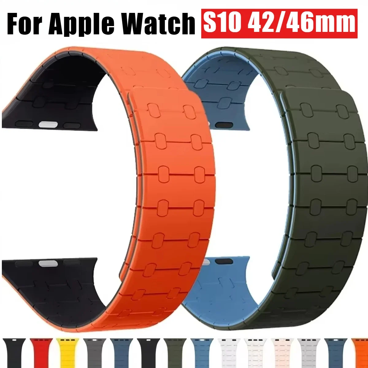 Apple Watch 울트라 밴드 용 마그네틱 실리콘 스트랩 49mm 45mm 40mm 팔찌 Correa 41mm 44mm 38mm 42mm IWatch 시리즈 10 SE 8 7 6