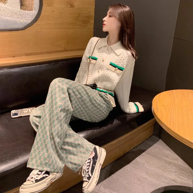 

Женский осенний новый легкий роскошный элитный темпераментный повседневный костюм в стильном стиле, полный комплект для осенних нарядов