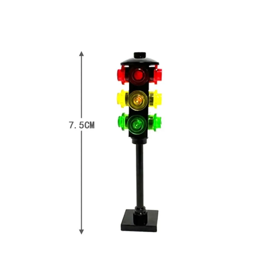 MOC 교통 도로 신호등 램프 뷰 도시 거리 전화대 빌딩 블록 브릭 가로등 키트 모델, 어린이용 DIY 선물