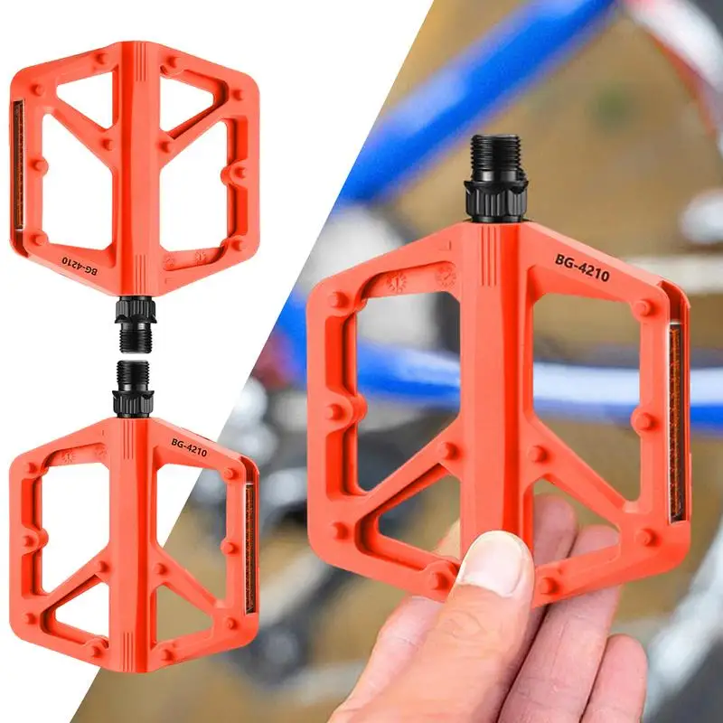 1 pair Bicycle Pedal Non Slip DU Bearing Bike Pedal Nylon Light Weight Cycling Platform Classic Pedal Cycling Accessories