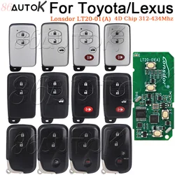 Lonsdor LT20-01EN Uniwersalny inteligentny klucz zdalny Keyless 4D Chip 312-434Mhz Do Toyota RAV4 Prado Corolla Camry Do Lexus ES IS LS