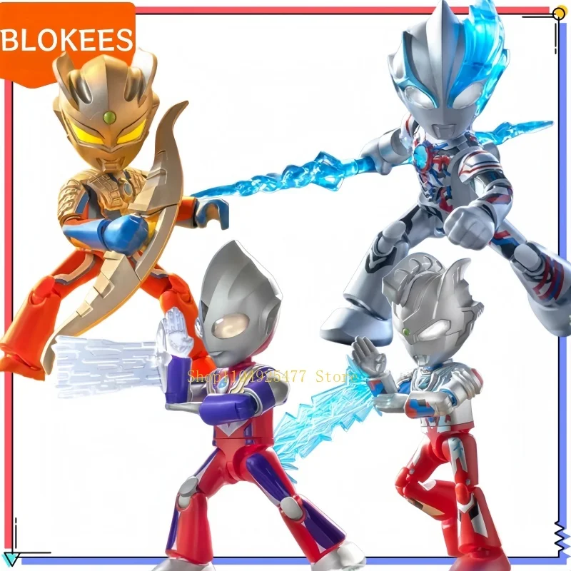 BLOKEES Building Block Ultraman Man Magic Edition Phase 1 Tiga Zeta Blaze Gaia Assembled Model Desktop Ornament Toy Gift