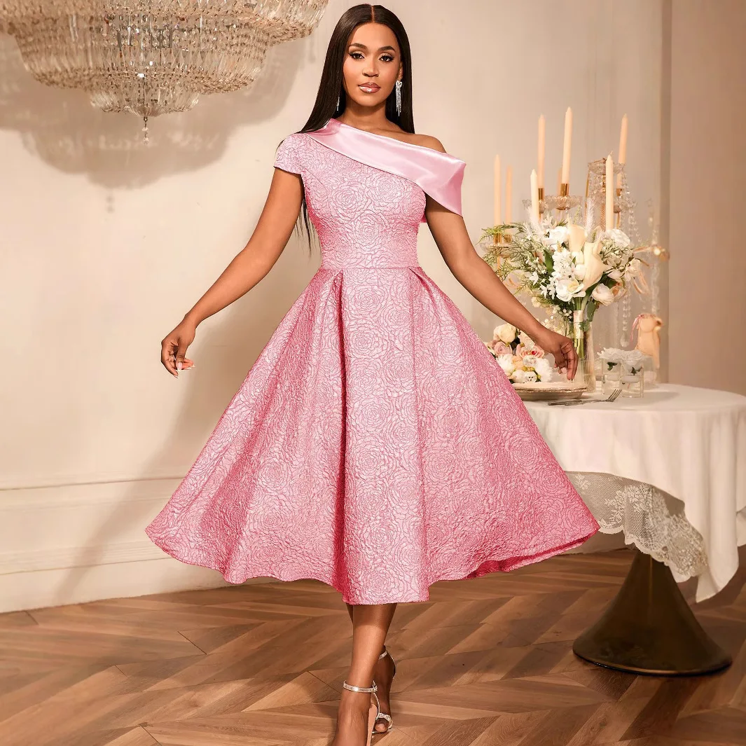 

Gown Dress Women Long Dresses A Line Vestidos Y2k Streetwear Oblique Shoulder Sleeveless Elegant Splice Party Night Summer 2025
