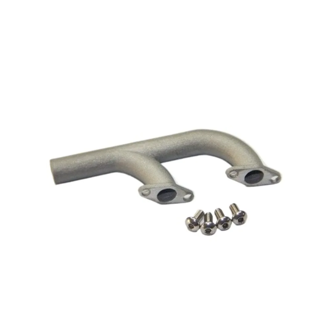 TOYAN Twin cylinder Full Range Exhaust Pipe Muffler Engine Exhaust Smoke Pipe with Screws Metal Parts Model Accessories