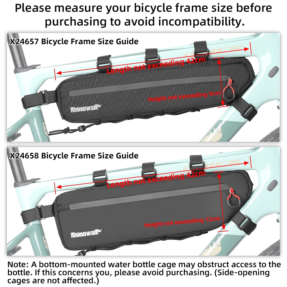 Rhinowalk Bicycle Frame Bag 2.1L/2.7L Large Capacity Bike Triangle Storage Bag For MTB Road Gravel Bike Cycling Bag Accessories
